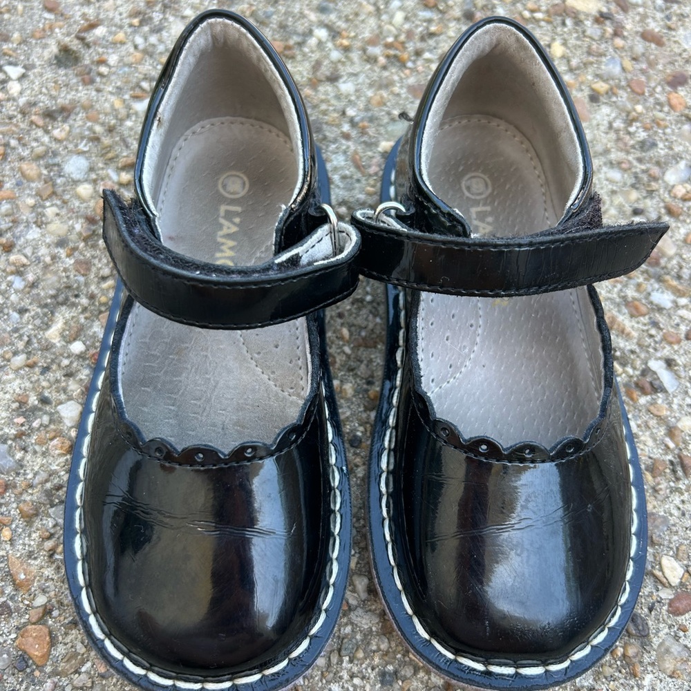 Black Patent Leather Dress Shoes with Strap